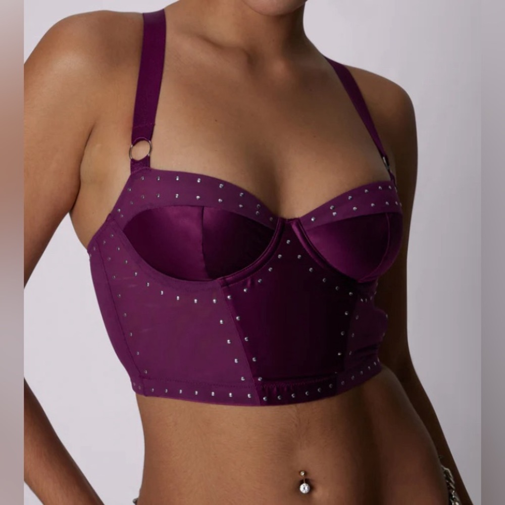 The Main Event Rhinestone Velvety Soft Corset in Bite